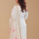 Simple White Chanderi Silk Kurta Set