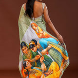 Pista Green Tissue Organza Saree