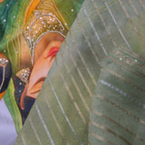 Pista Green Tissue Organza Saree