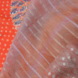 Pinkish Brown Fancy Tissue  Saree With Embroidery Border