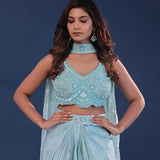 Bluebell Tissue Indo-Western Set