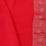 Red Banarasi Saree With Scallop Border