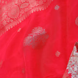 Scarlet Red Banarasi Saree With Scallop Border