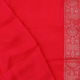 Scarlet Red Banarasi Saree With Scallop Border