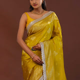 Golden Yellow Banarasi Silk
