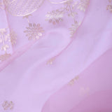 Bright Lilac Tissue Organza Saree With Scallop Border