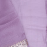 Lilac Organza Saree With Scallop Border