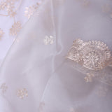 White Organza Saree With Scallop Border