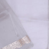White Organza Saree With Scallop Border