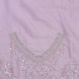 Soft Pastel Pink Crushed Tissue Saree With Scallop Border