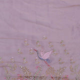 Pastel Pink Crushed Tissue Saree With Scallop Border