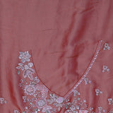 Chestnut Brown Tissue Saree With Scallop Border