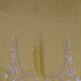 Light Lime Green Crushed Tissue Saree With Scallop Border