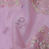 Soft Pink Georgettte Tissue Saree