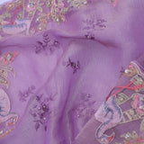 Lavender Crushed Tissue Saree With Scallop Border
