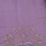 Lavender Crushed Tissue Saree With Scallop Border