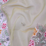 Soft Light Lime Green Organza Tissue Saree