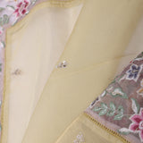 Pale Lime Yellow Organza Saree With Parsi Embroidery