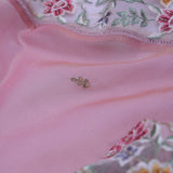 Light Pink Georgette Tissue Saree