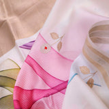 White Banarasi Saree With Digital Print