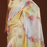Dual Shade Banarasi Saree With Digital Print