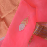 Salmon Pink Organza Banarasi Saree