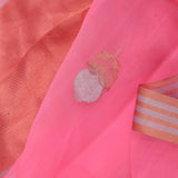 Rose Pink Organza Banarasi Saree