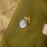 Mahendi Green Organza Banarasi Saree