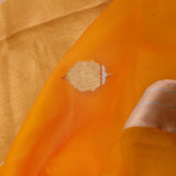 Carrot Orange Organza Banarasi Saree