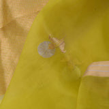 Yellowish Green Organza Banarasi Saree