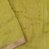 Yellowish Green Organza Banarasi Saree