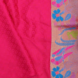 Hot Pink Banarasi Saree With Meenakari Border