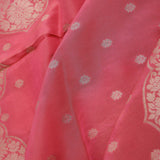 Light Carmine Pink Banarasi Saree