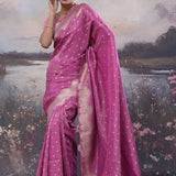 Plum Purple Banarasi Saree