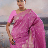 Plum Purple Banarasi Saree