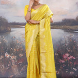 Yellow Banarasi Saree