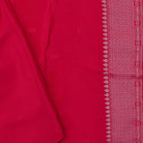 Cherry Red Banarasi Saree With All Over Zari