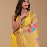 Yellow Chanderi Kurta Set