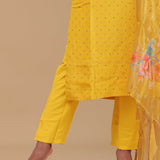 Yellow Chanderi Kurta Set