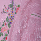 Soft Pink Georgette Saree With Embroidery Work