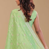 Pista Green Tissue Banarasi Kurta Set