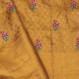 Golden Tissue Kanjivaram Saree With Petit Point Embroidery