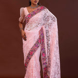 Soft Pink Georgette Saree