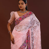 Soft Pink Georgette Saree