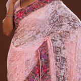 Soft Pink Georgette Saree