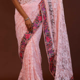 Soft Pink Georgette Saree