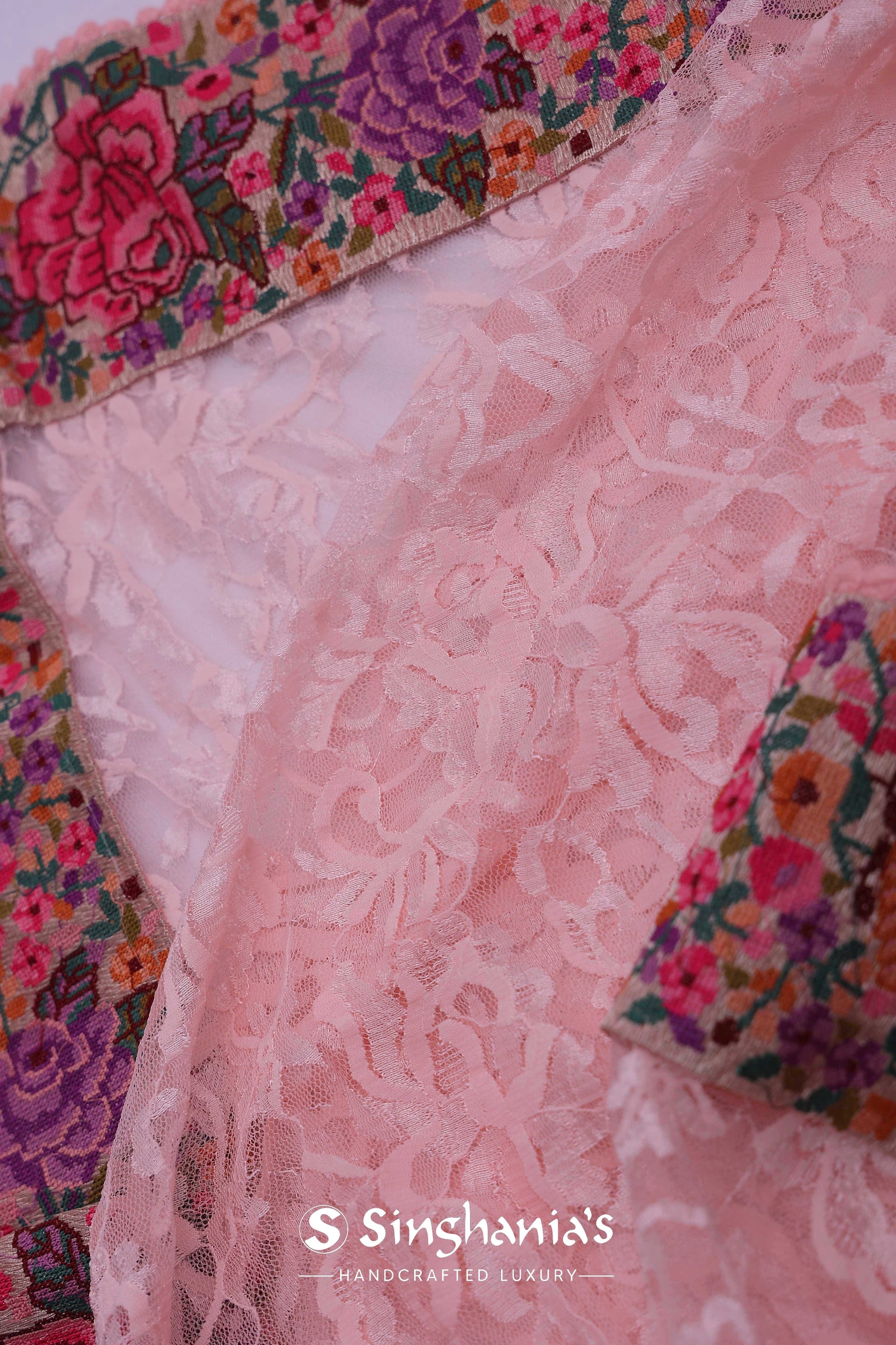 <img> Soft Pink Georgette Saree