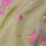 Hazel Wood Yellow Georgette Tissue Saree