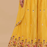 Yellow Georgette Indo-Western Set