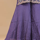 Amethyst Purple Crepe Silk Indo-Western Set